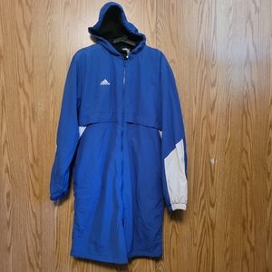 adidas Blue and White Hooded Jacket